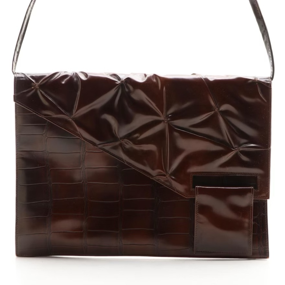 Beltrami Embossed Leather Flap Bag